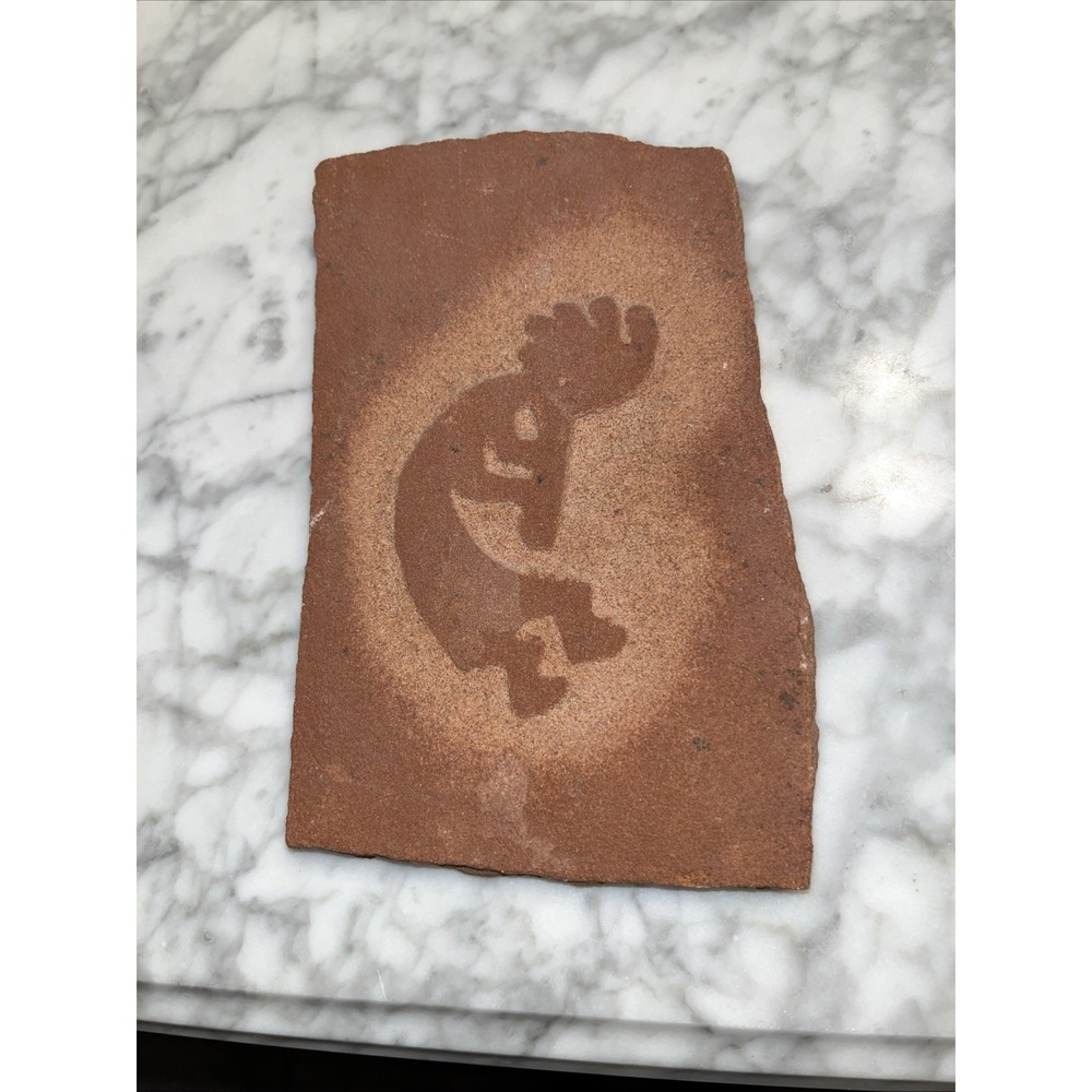 Vintage Kokopelli Flute Rock Art Sedona Wall Hanging 5.5" X 4"‎